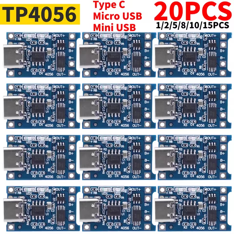 Tp4056 Module - 1-20 pièces type-c/Micro/Mini USB 5V 1A