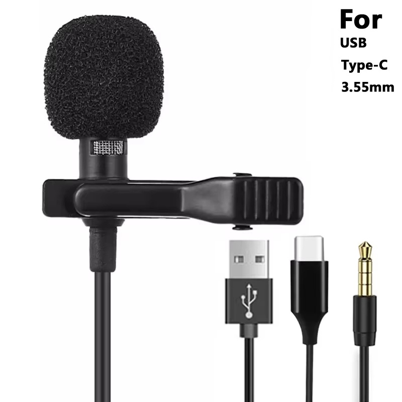 Usb C Cable - Mini Microphone Lavalier Portable 3.5mm, pour