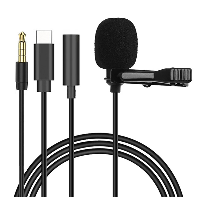 Usb C Cable - Mini Microphone Lavalier Portable à condensateur,